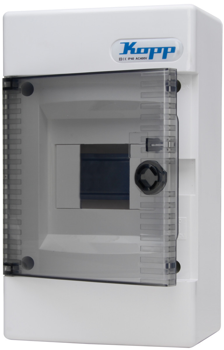 Kopp Verteilerkästen Groepenkast, opb., ip40, 4 pos., grijs/getint