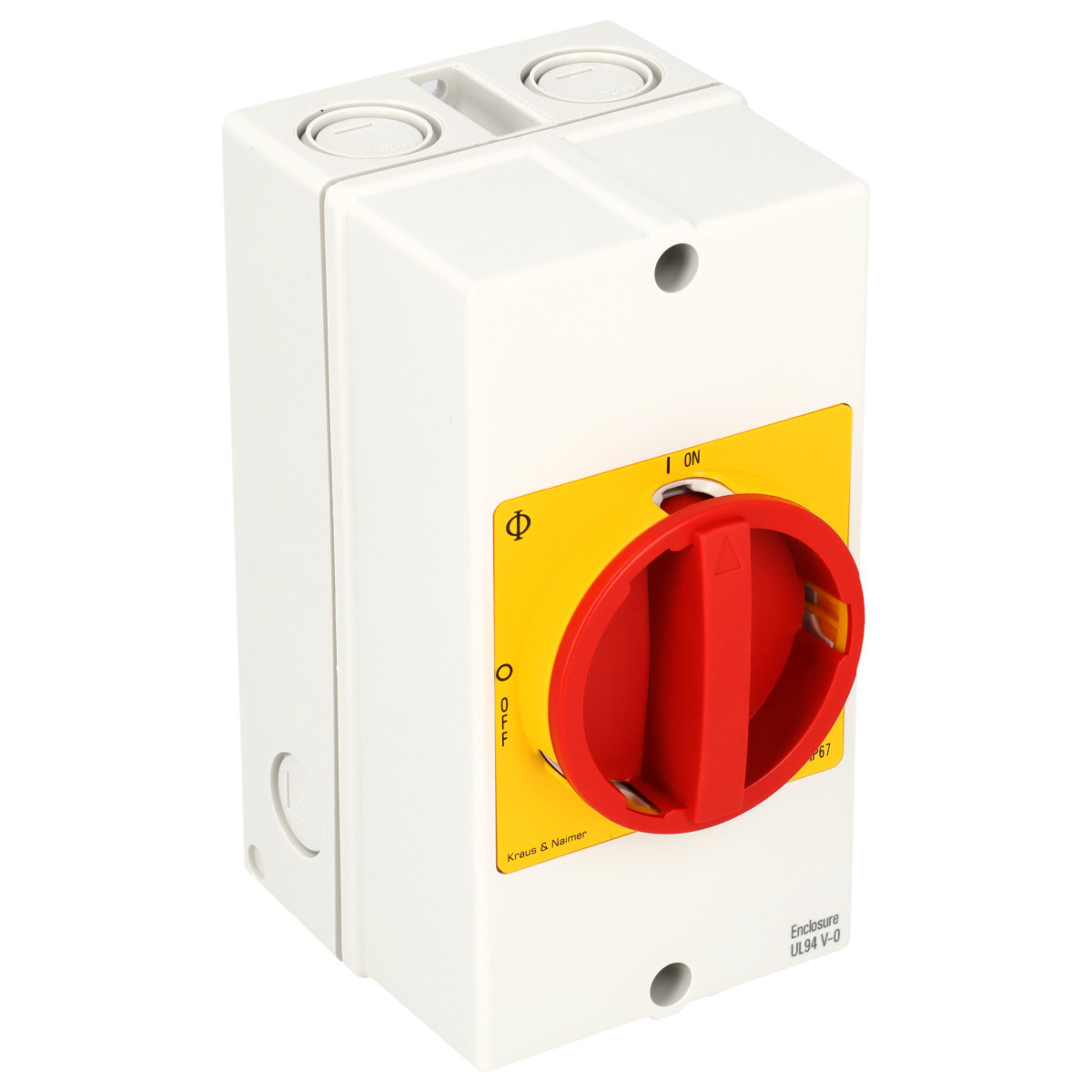 Kraus & Naimer Ausschalter Hoofdschak. 3polig 0-1 25a opb. ip66/67 VRGR. R/G