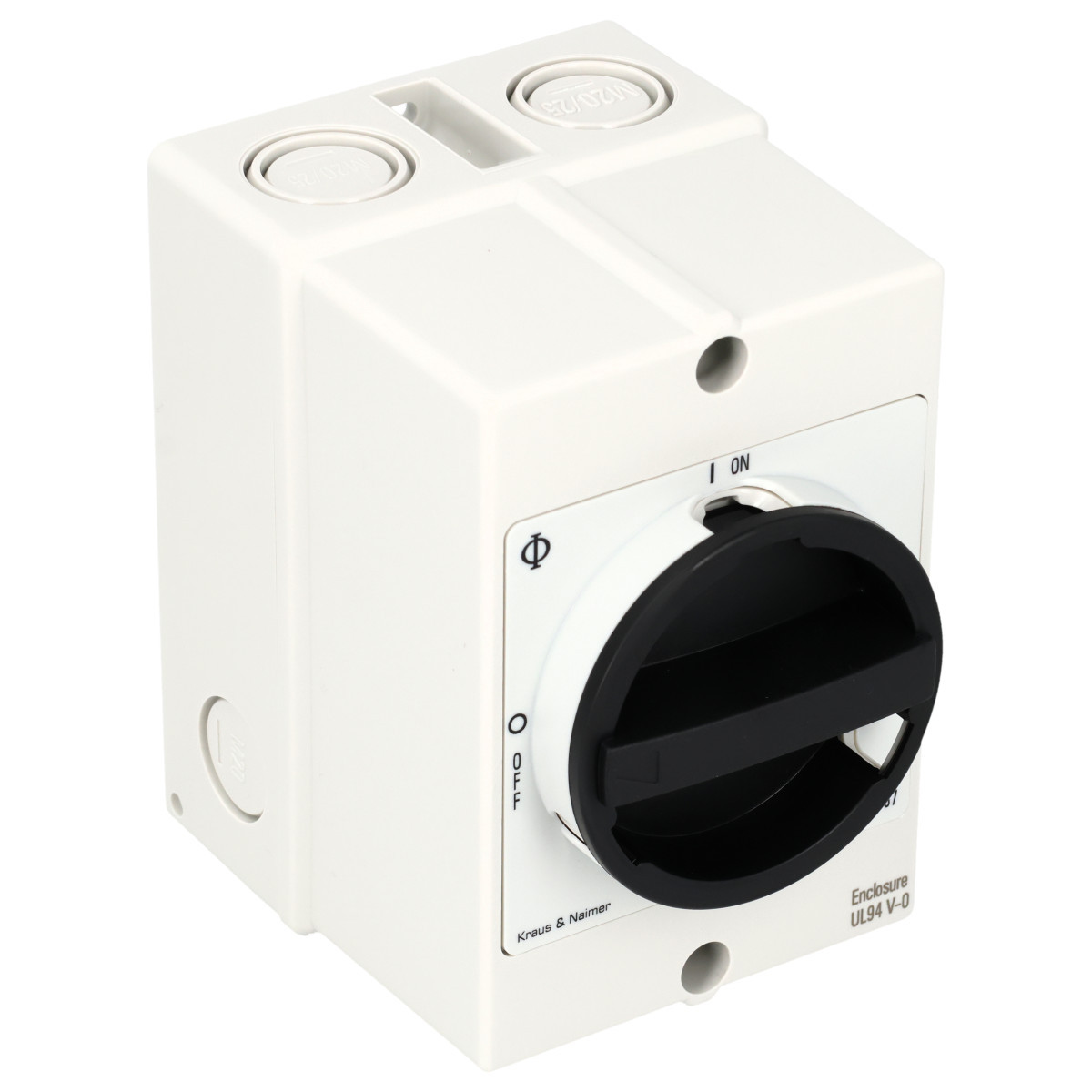 Kraus & Naimer Ausschalter Werkschakelaar 25a 3pol 90° 0-1 in behuizing ip66/67
