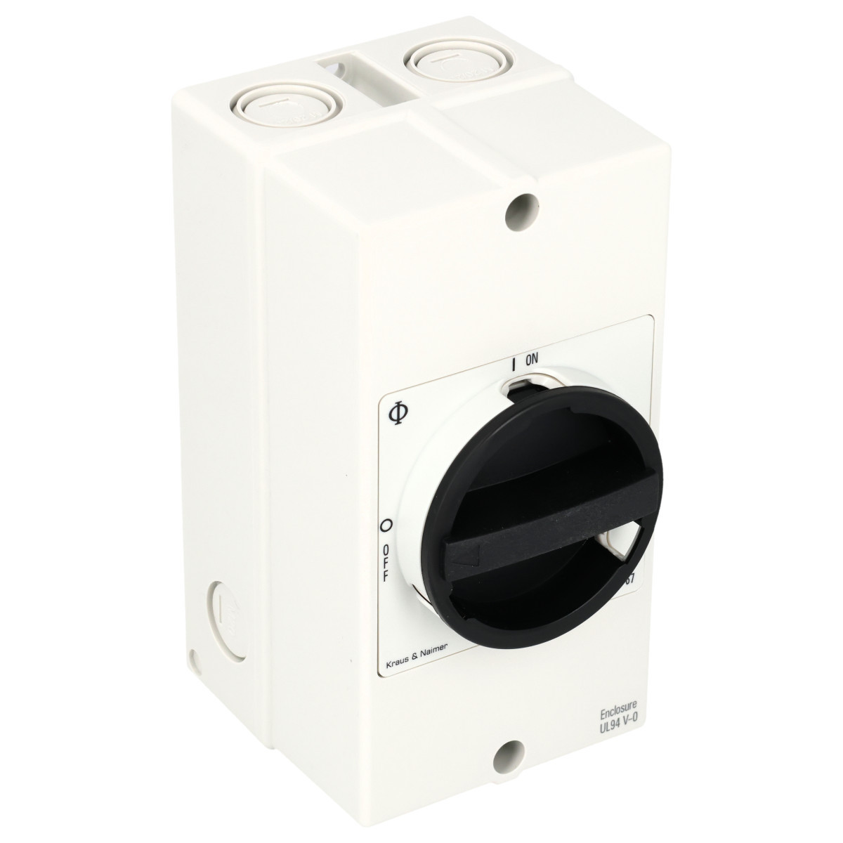 Kraus & Naimer Ausschalter Werkschakelaar 32a 4pol 90° 0 off - 1 on in behuizing ip66/67