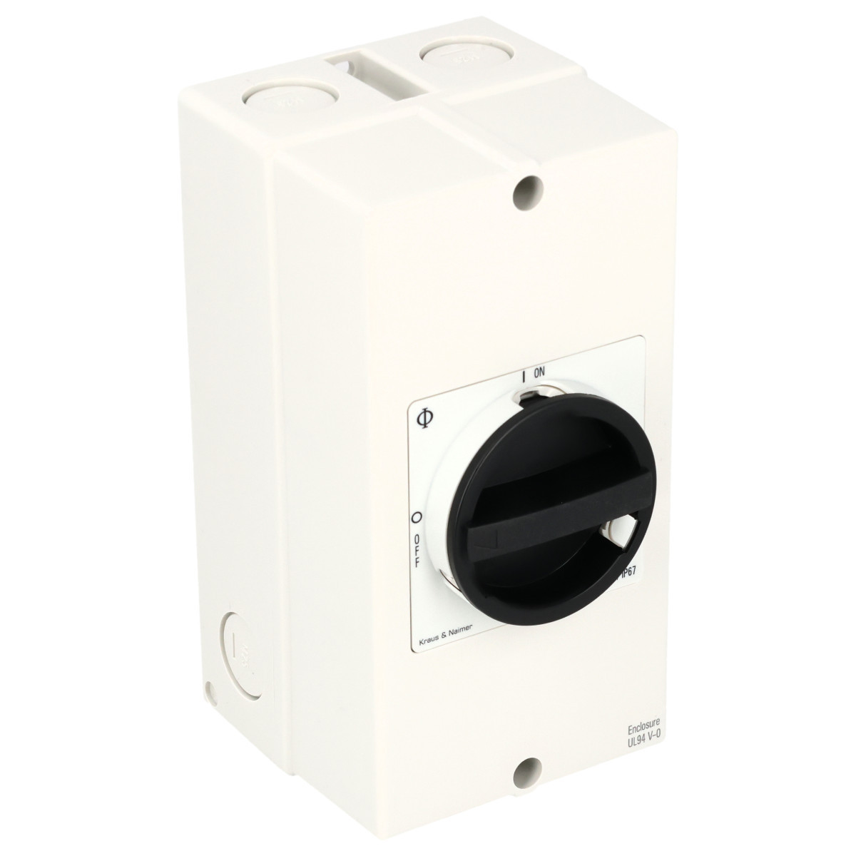 Kraus & Naimer Ausschalter Werkschakelaar 80a 3pol 90° 0 off - 1 on in behuizing ip66/67