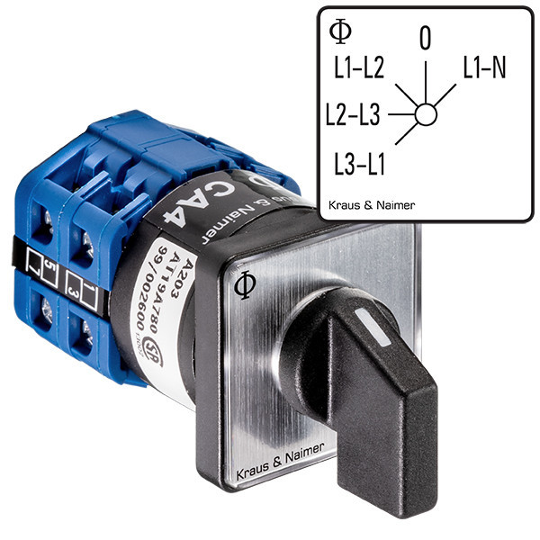 Kraus & Naimer Star-delta switch Ster-Driehoekschakelaar 10a frontinb. 4 gats ip40