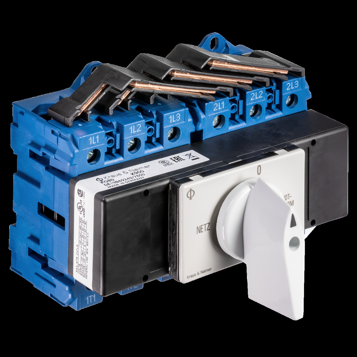 Kraus & Naimer Changeover switch Omschak. 3-P.,schnapp 125a,45 KW,50MM²