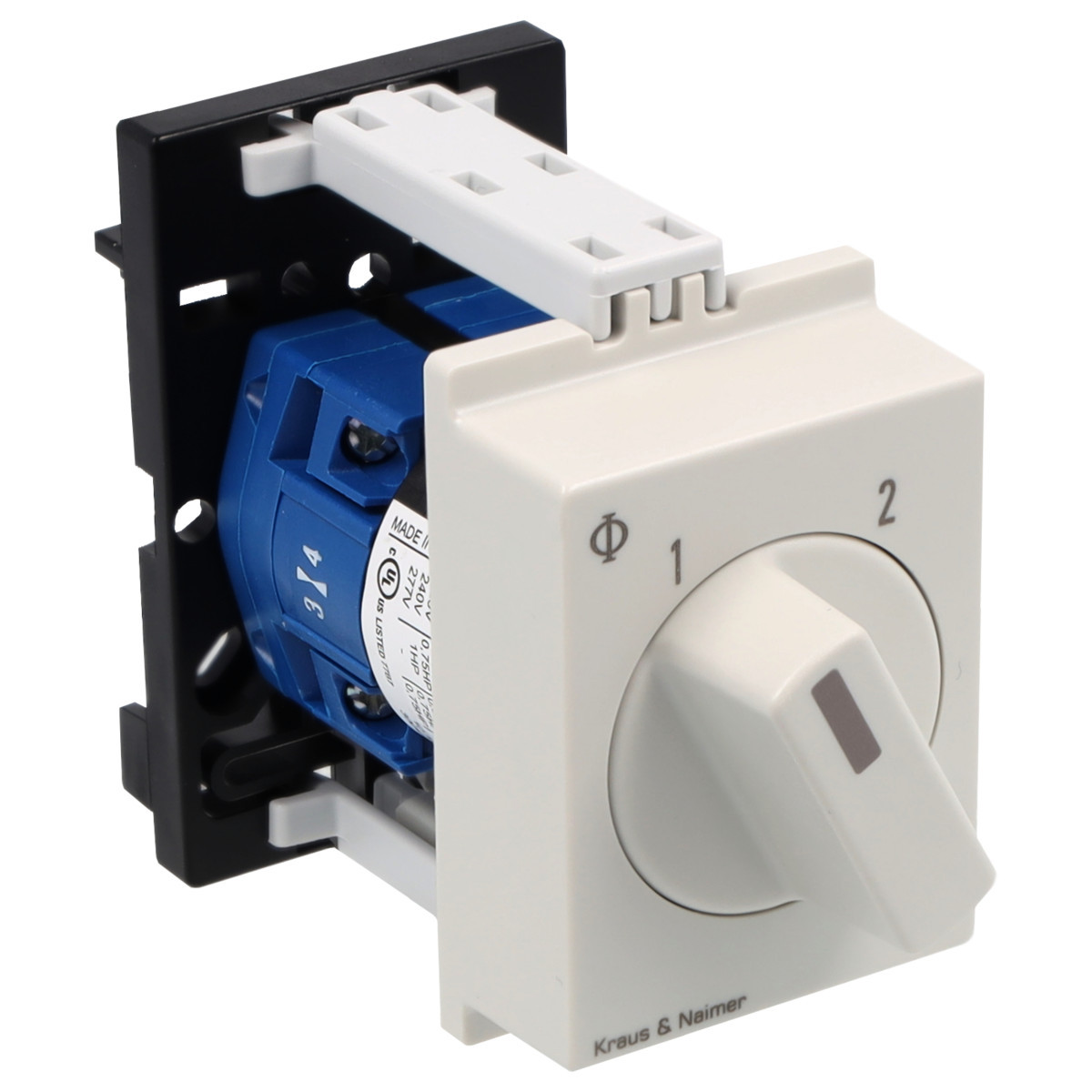 Kraus & Naimer Changeover switch Omschakelaar 10a 1pol 60° 1-2 dinrail mont.