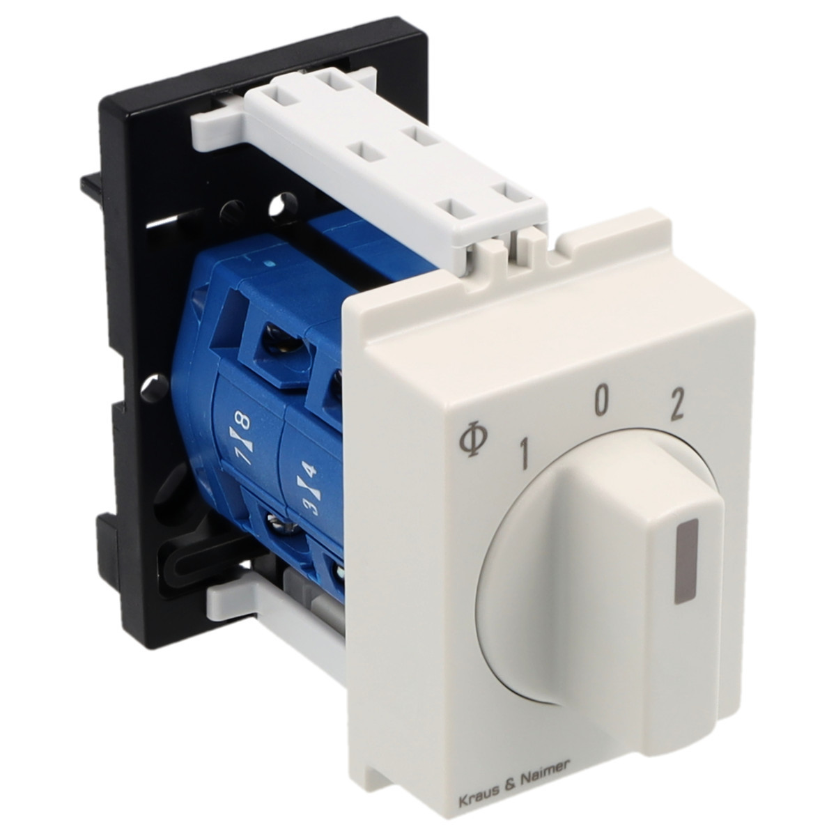 Kraus & Naimer Changeover switch Omschakelaar 10a 2pol 30° 1-0-1 dinrail mont.