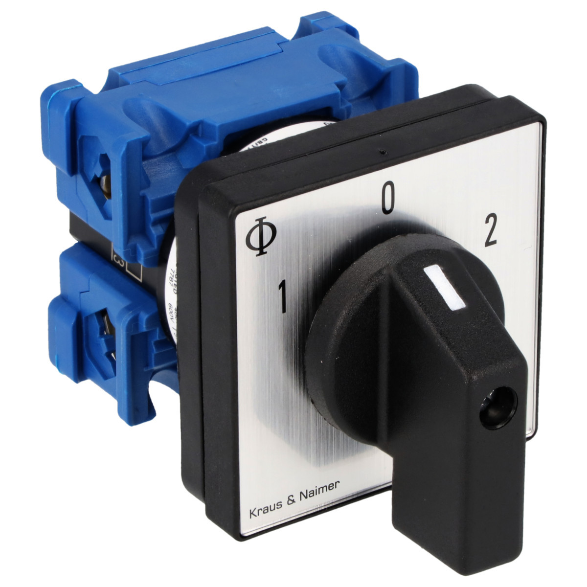 Kraus & Naimer Changeover switch Omschakelaar 20a 1pol 60° 1-0-2 frontinb. 4-gats bev. ip40
