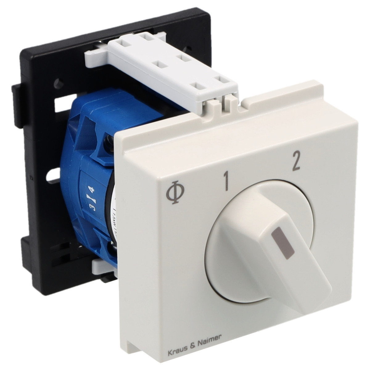 Kraus & Naimer Changeover switch Omschakelaar 20a 1pol 60° 1-2 dinrail mont.