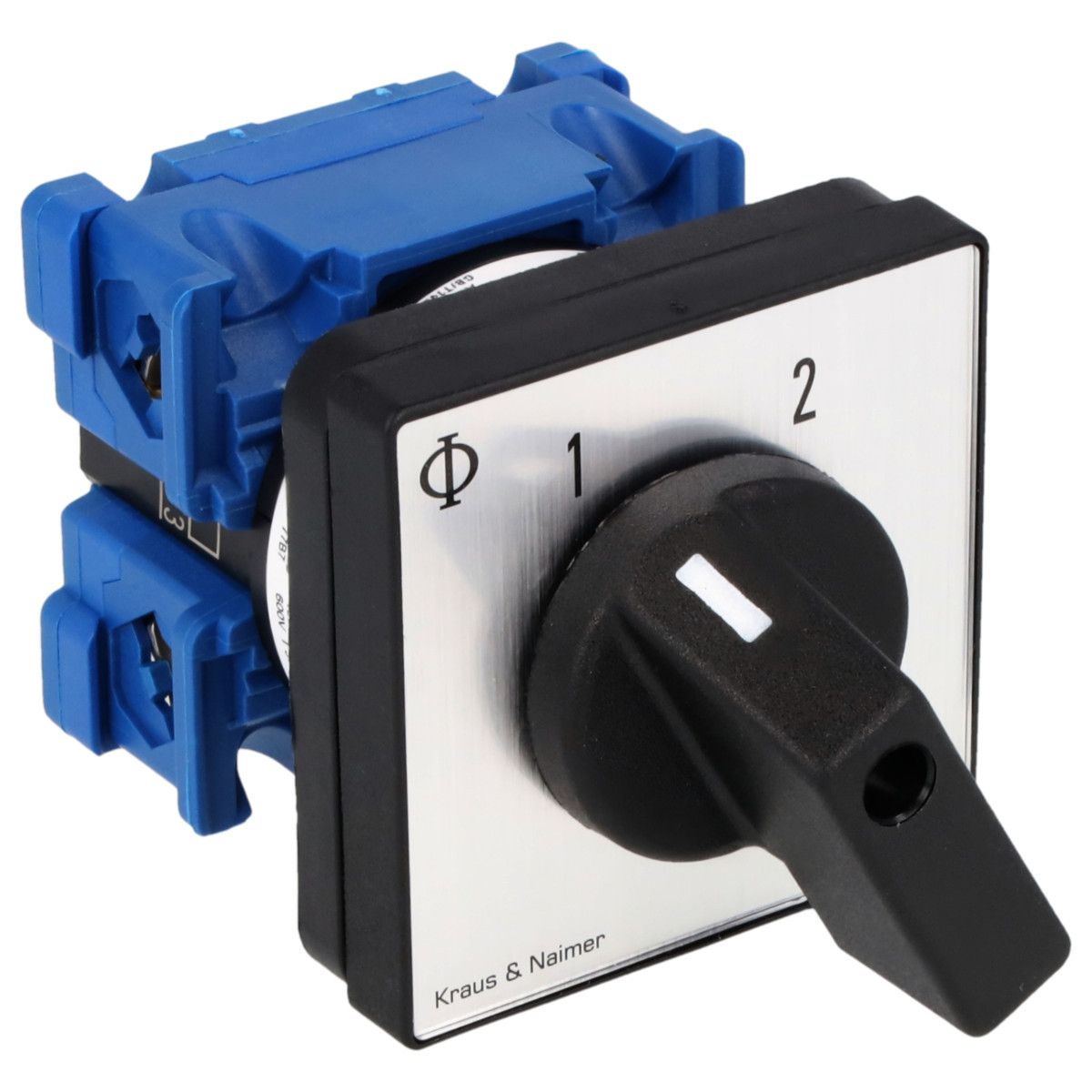 Kraus & Naimer Changeover switch Omschakelaar 20a 1pol 60° 1-2 frontinb. 4-gats bev. ip40