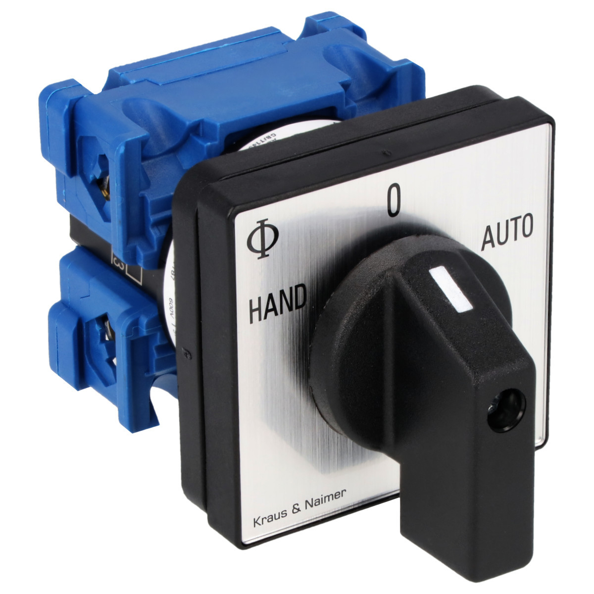 Kraus & Naimer Changeover switch Omschakelaar 20a 1pol 60° hand-0-auto frontinb. 4-gats bev. ip40