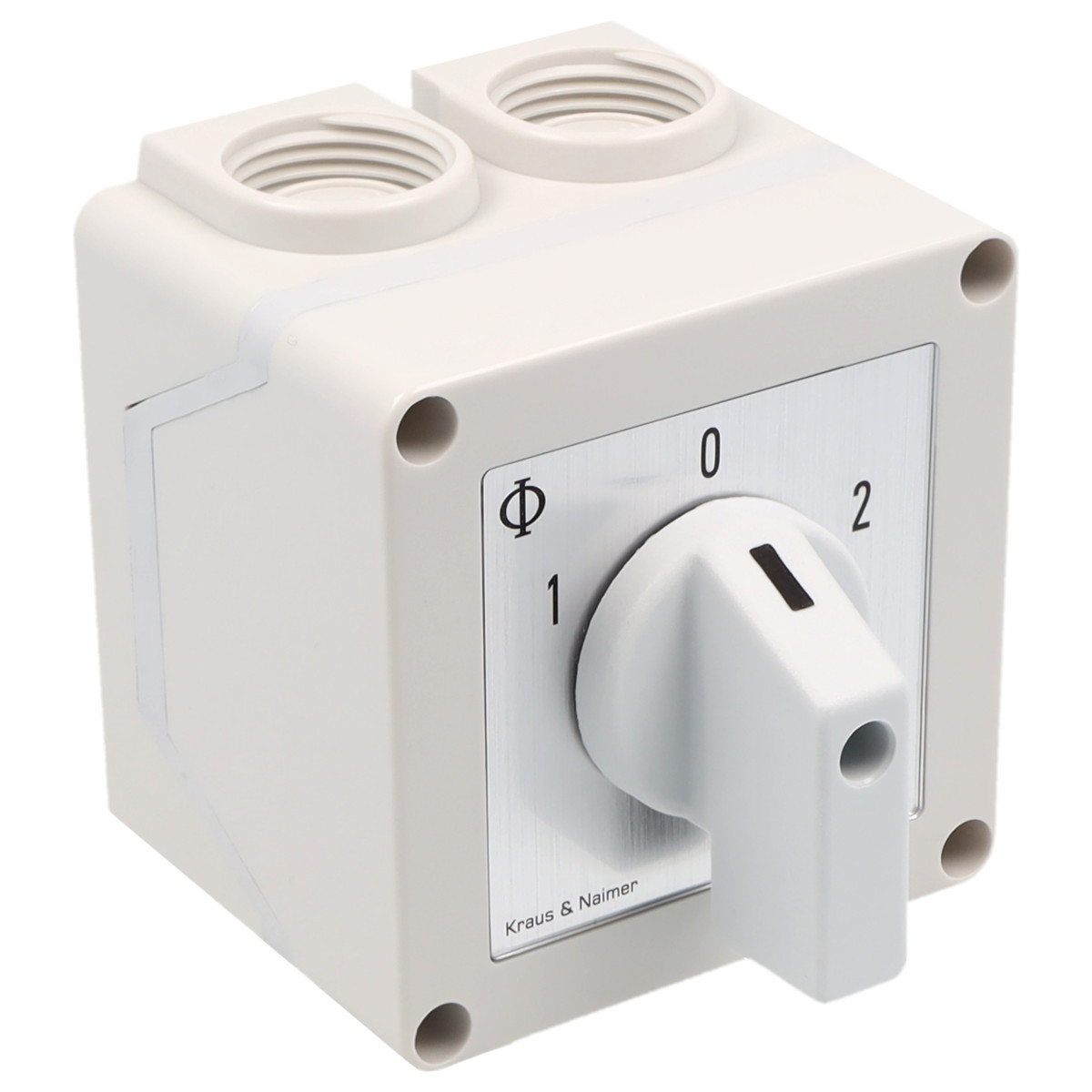 Kraus & Naimer Changeover switch Omschakelaar 20a 2pol 60° 1-0-2 in behuizing ip42