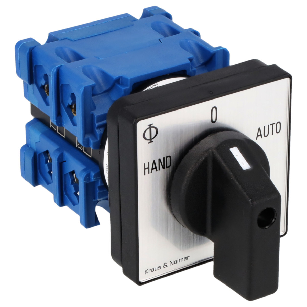 Kraus & Naimer Changeover switch Omschakelaar 20a 2pol 60° hand-0-auto frontinb. 4-gats bev. ip40