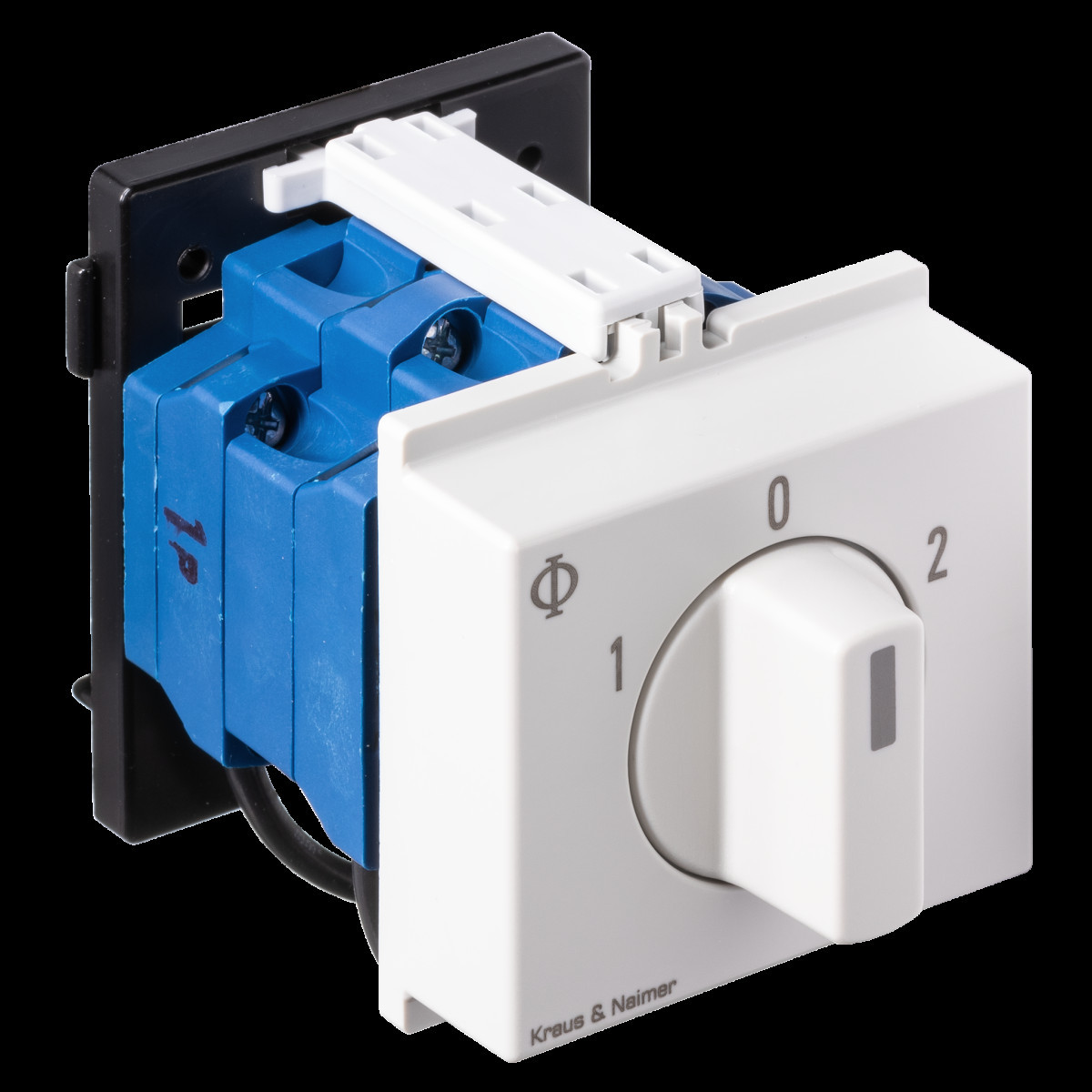 Kraus & Naimer Changeover switch Omschakelaar 20a 3pol 60° 1-0-2 dinrail mont.
