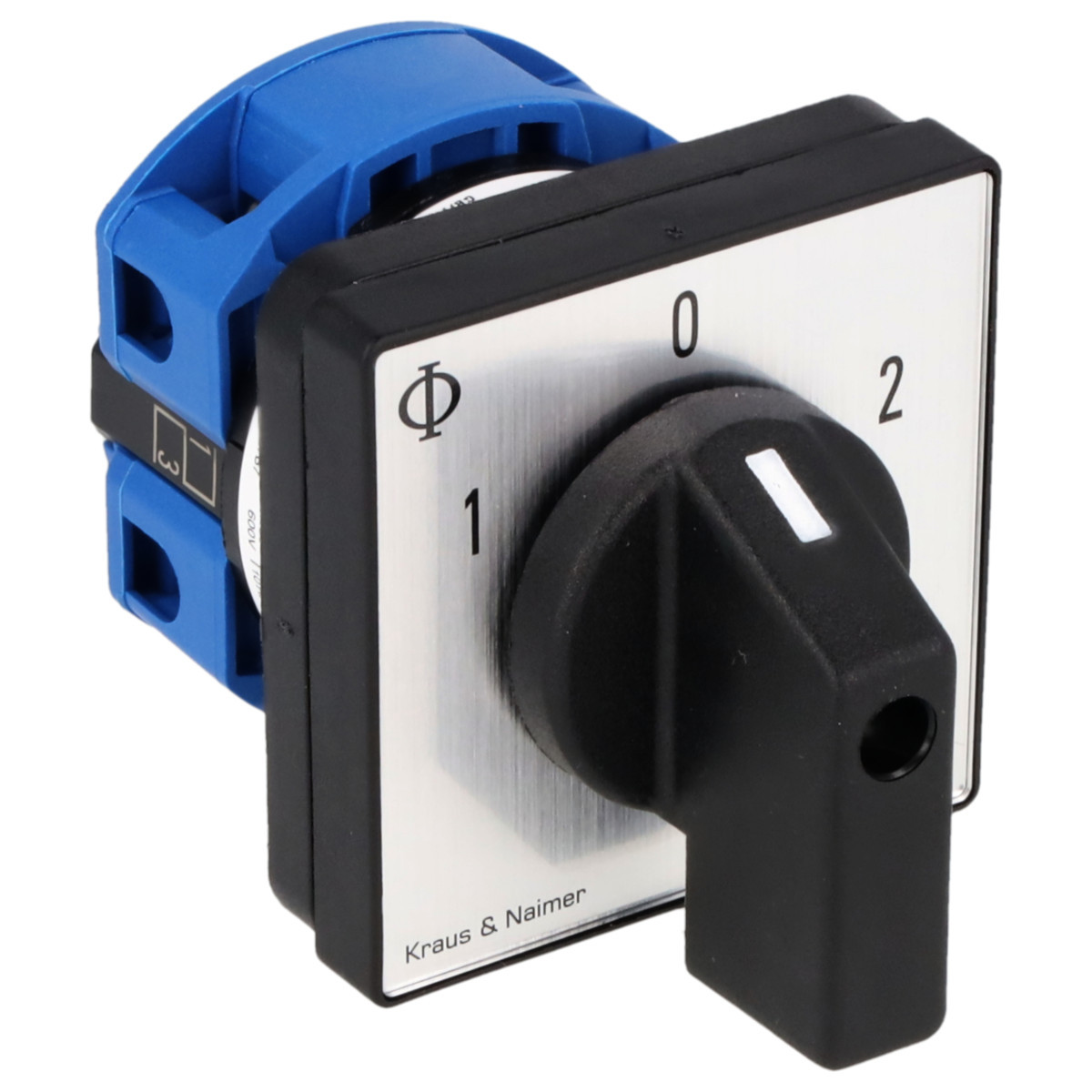 Kraus & Naimer Changeover switch Omschakelaar 25a 1pol 60° 1-0-2 frontinb. 4-gats bev. ip40