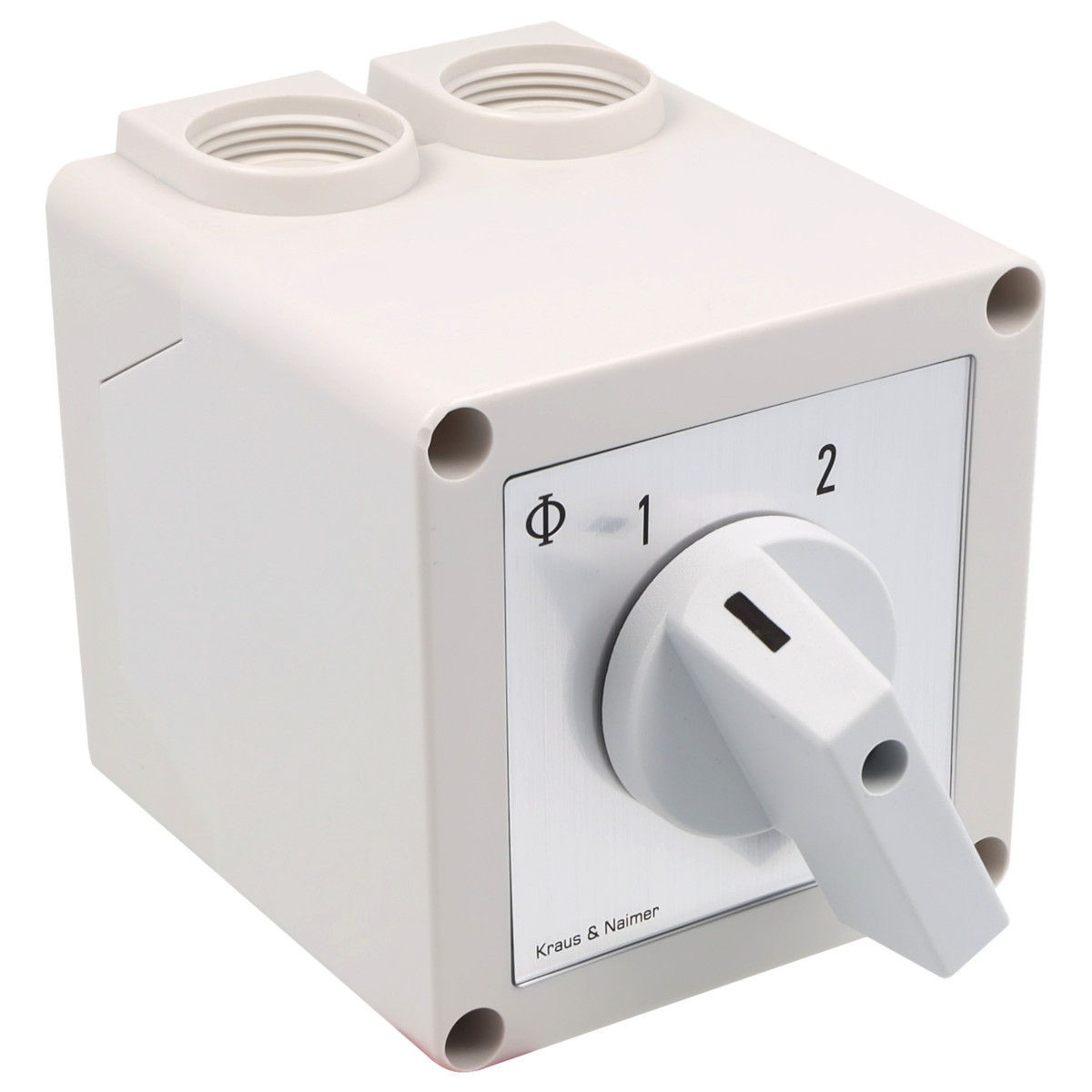Kraus & Naimer Changeover switch Omschakelaar 25a 3pol 60° 1-2 in behuizing ip42
