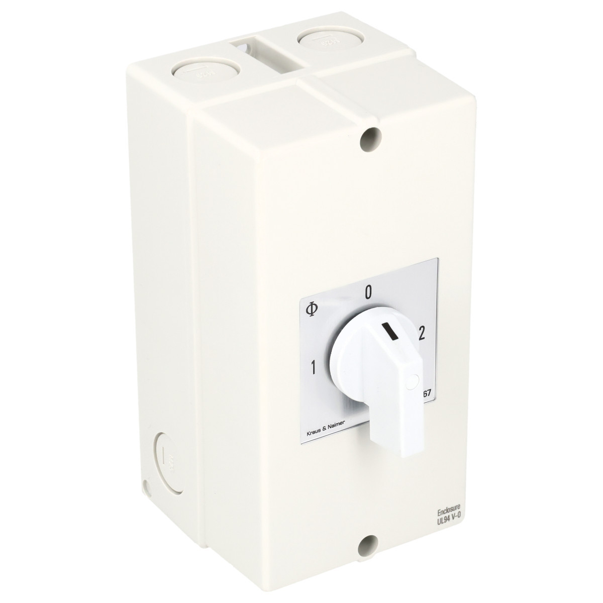 Kraus & Naimer Changeover switch Omschakelaar 32a 3pol 90° net-0-nood in behuizing ip66/67