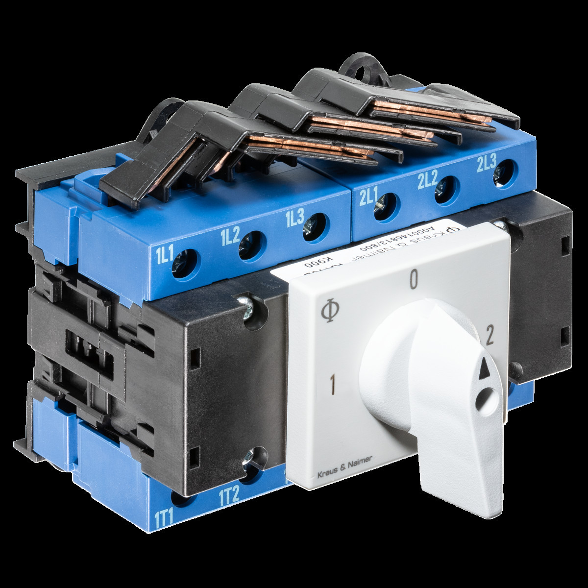 Kraus & Naimer Changeover switch Omschakelaar 40a 3pol 90° 1-0-2 verdelerinbouw