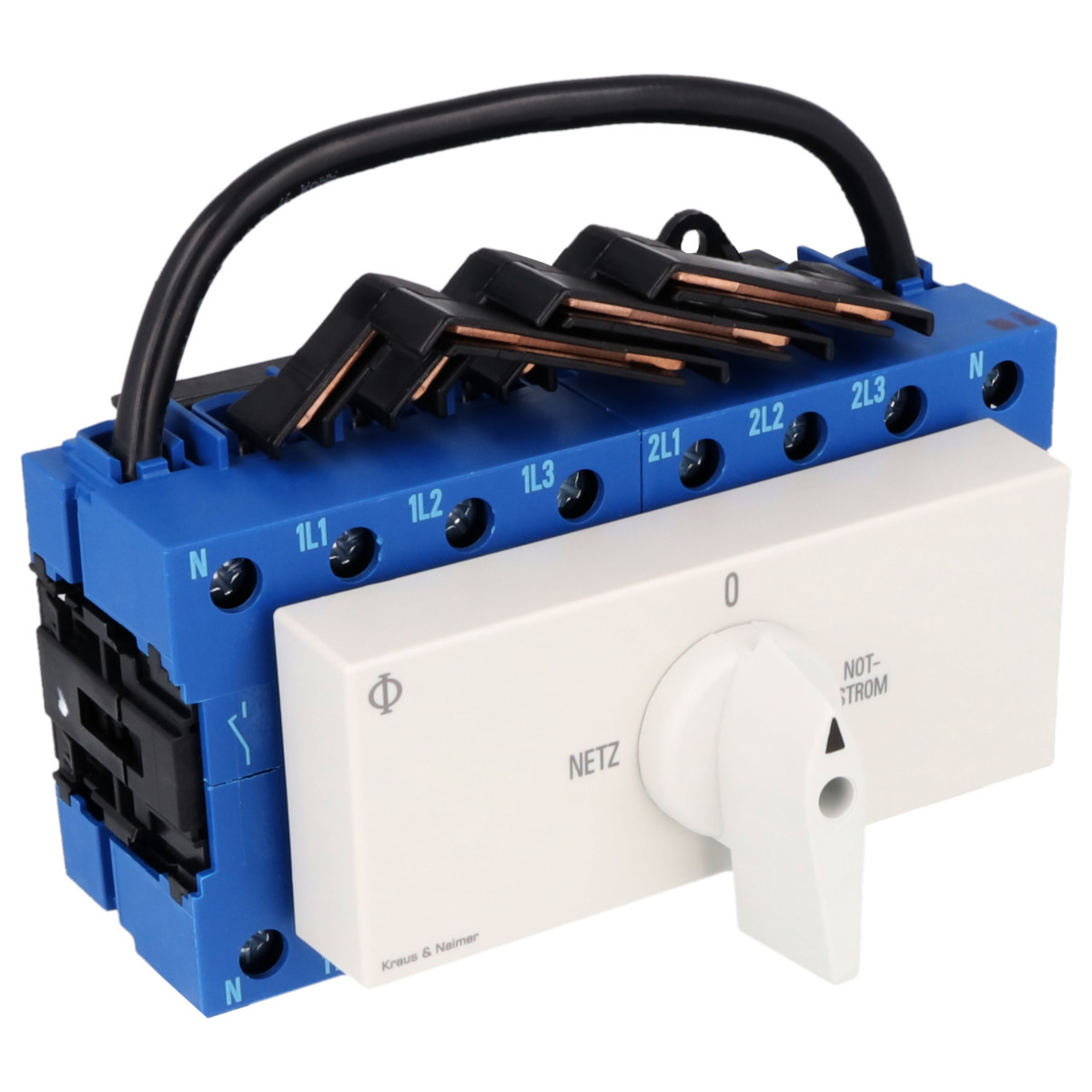 Kraus & Naimer Changeover switch Omschakelaar 40a 4pol 90° net-0-nood dinrail mont.