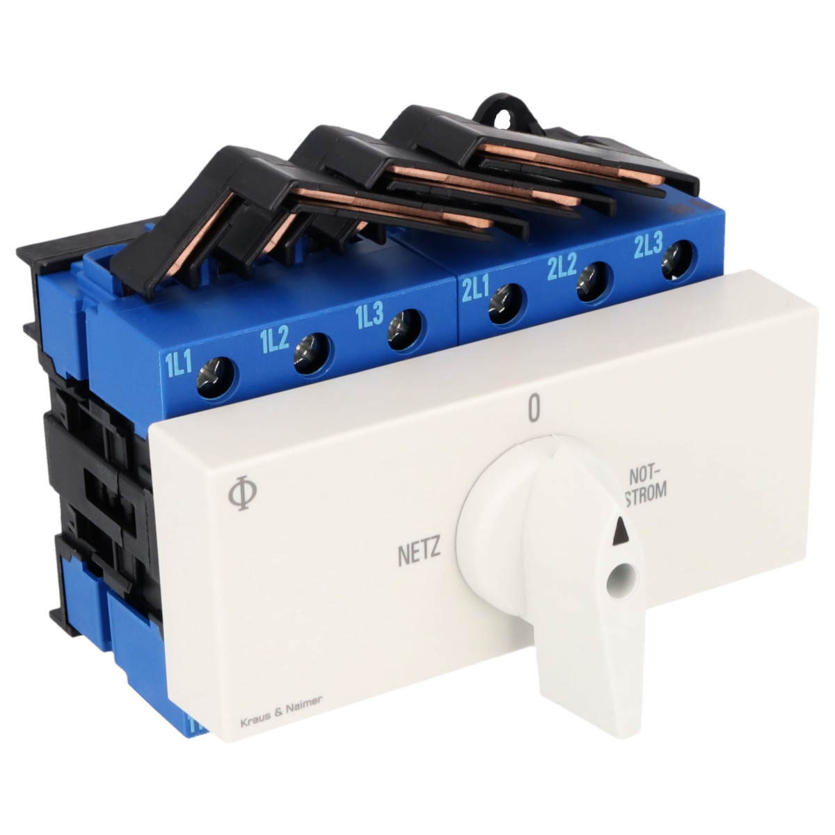 Kraus & Naimer Changeover switch Omschakelaar 63a 3pol 90° net-0-nood dinrail mont.