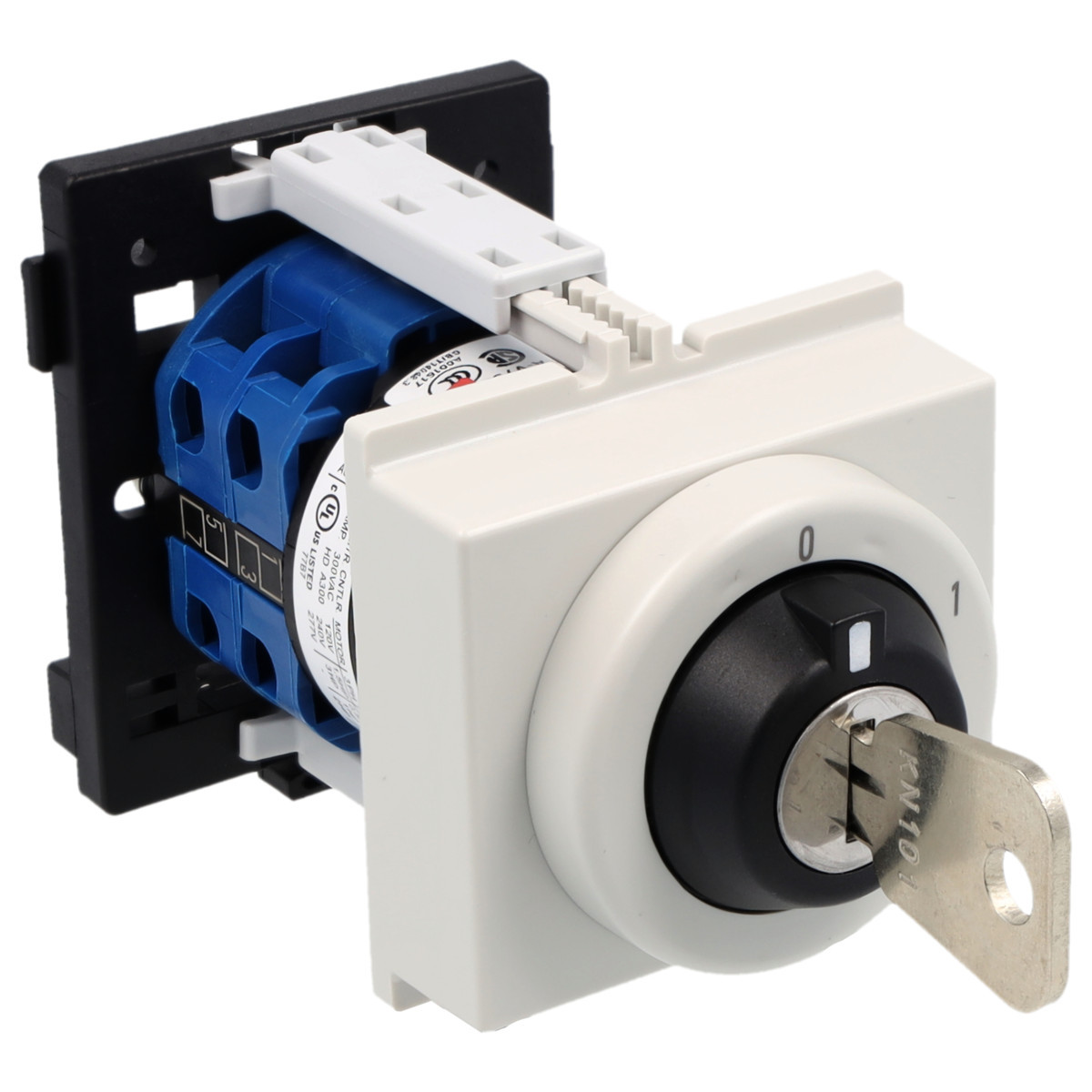 Kraus & Naimer Changeover switch Sleutelschakelaar 20a 2pol 60° 1-0-2 dinrail mont.
