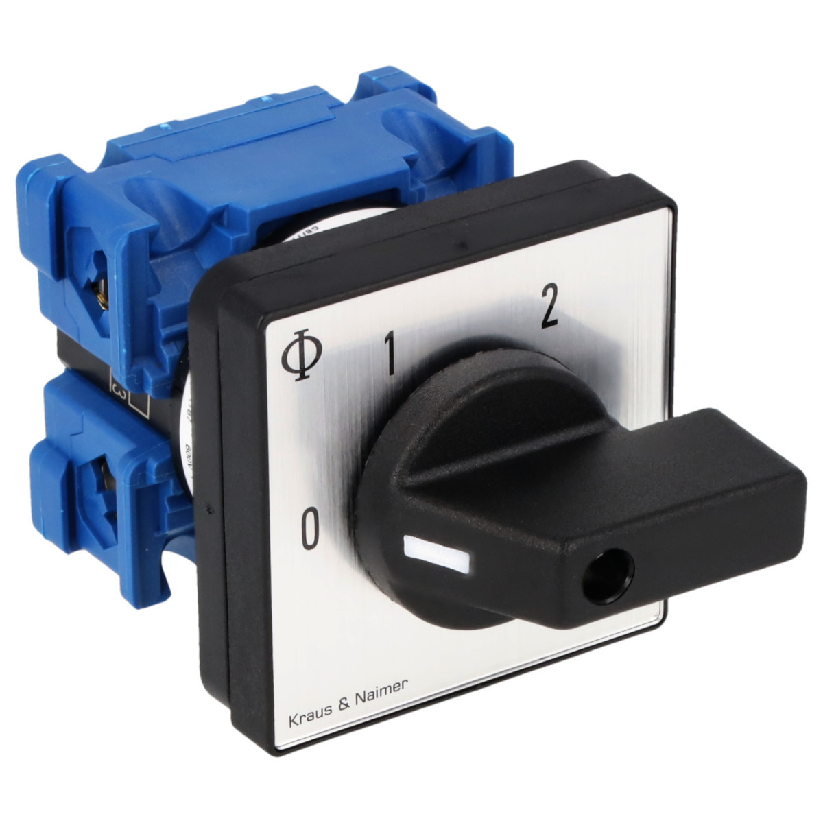 Kraus & Naimer General application switch Groepenschak. 20a 1pol 60° 0-1-2 frontinb. 4-gats bev. ip40