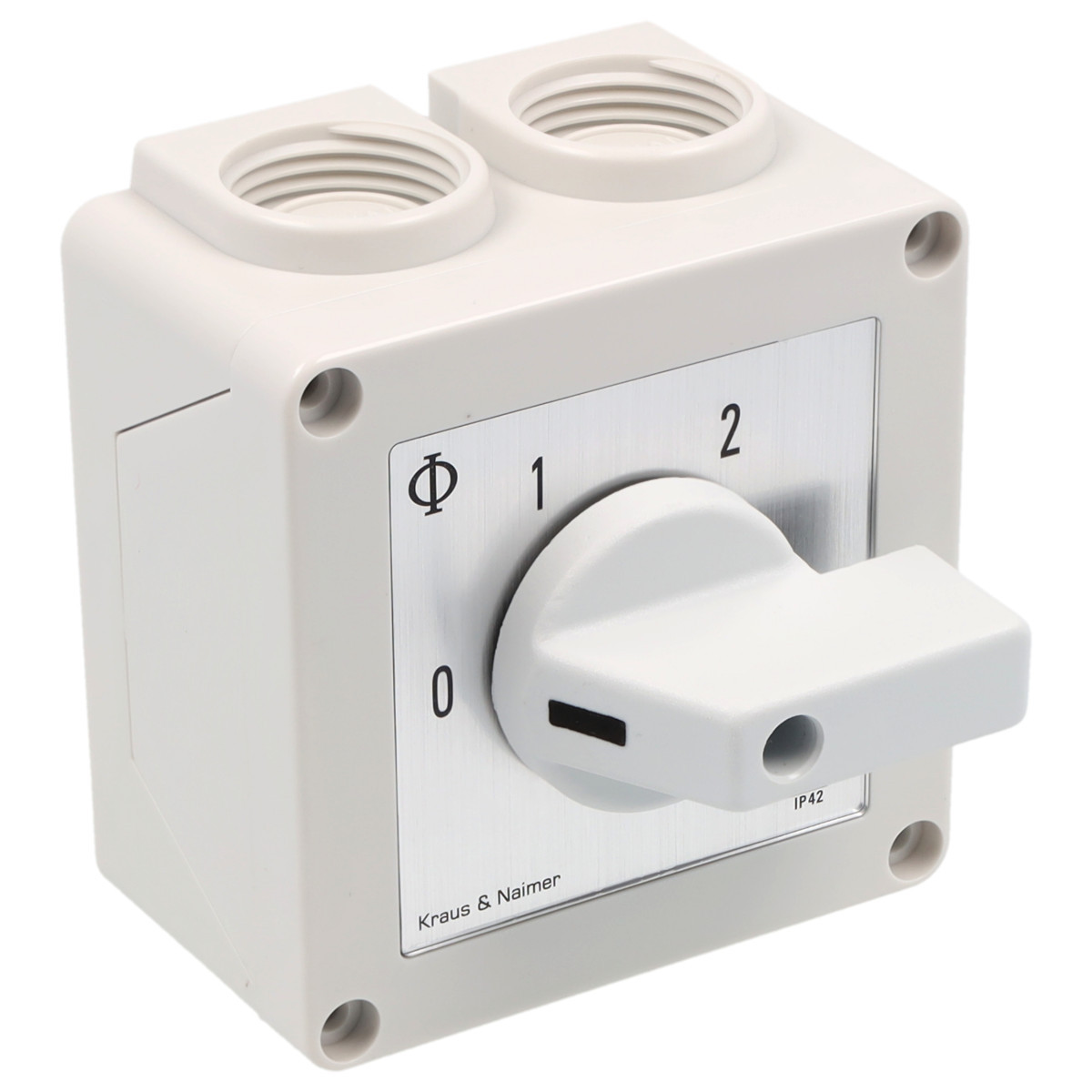 Kraus & Naimer General application switch Groepenschak. 20a 1pol 60° 0-1-2 in behuizing ip42