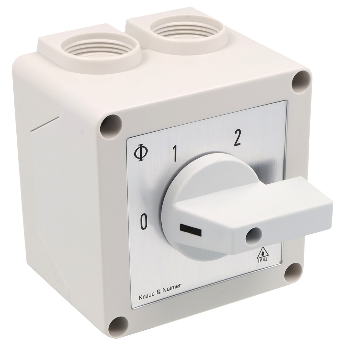 Kraus & Naimer General application switch Groepenschak. 25a 1pol 60° 0-1-2 in behuizing ip42