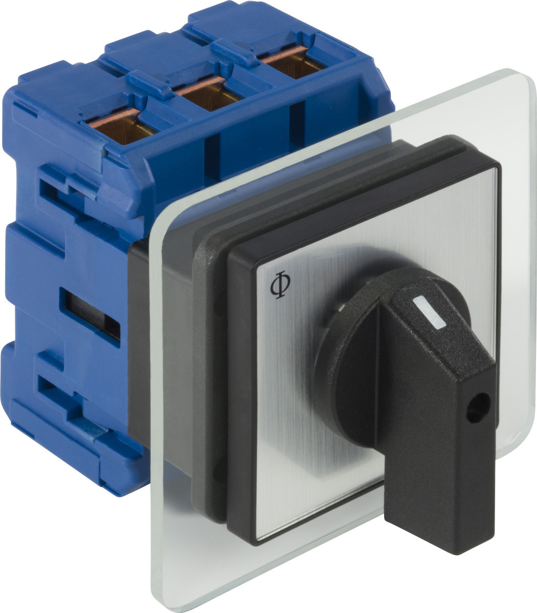 Kraus & Naimer Hauptschalter Nood/Uitschak. 100a 3pol 90° 0-1 bodemm. 4-gats ip40.