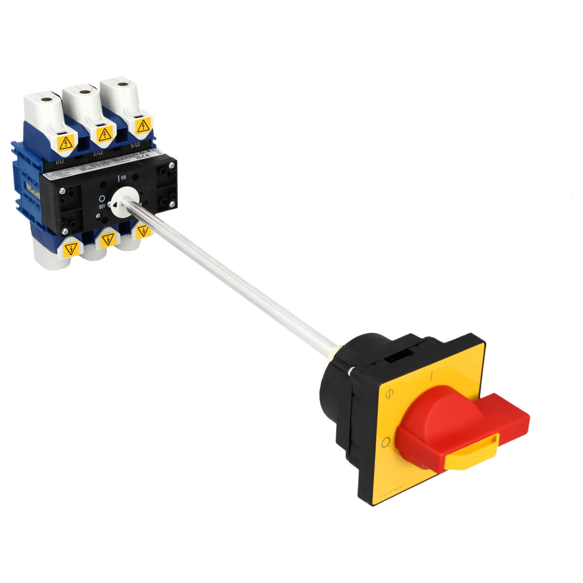 Kraus & Naimer Hauptschalter Nood/Uitschak. 160a 3pol 90° 0-1 bodemmon 4-gats ip40.