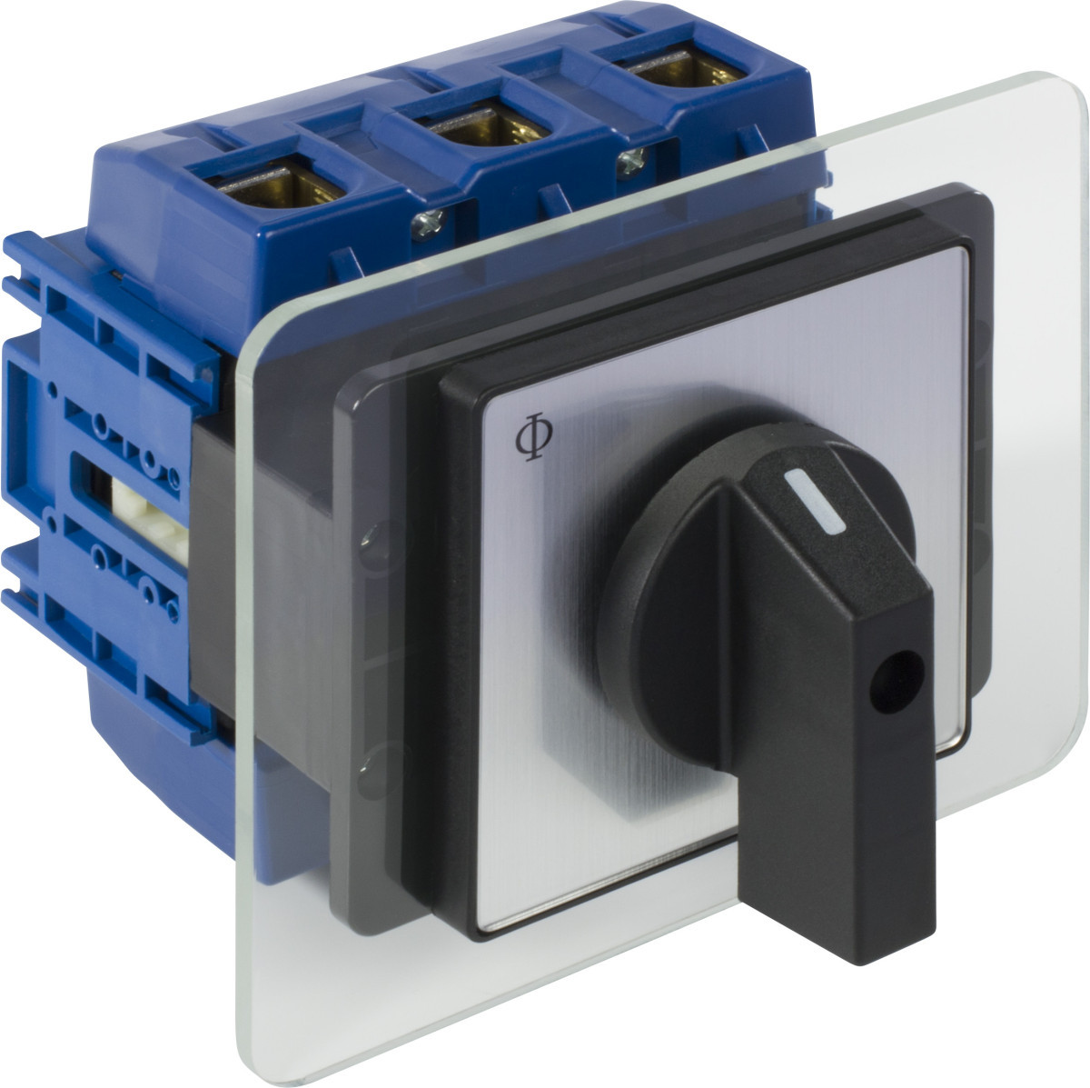 Kraus & Naimer Hauptschalter Nood/Uitschak. 160a 4pol 90° 0-1 bodemmon. 4-gats ip40
