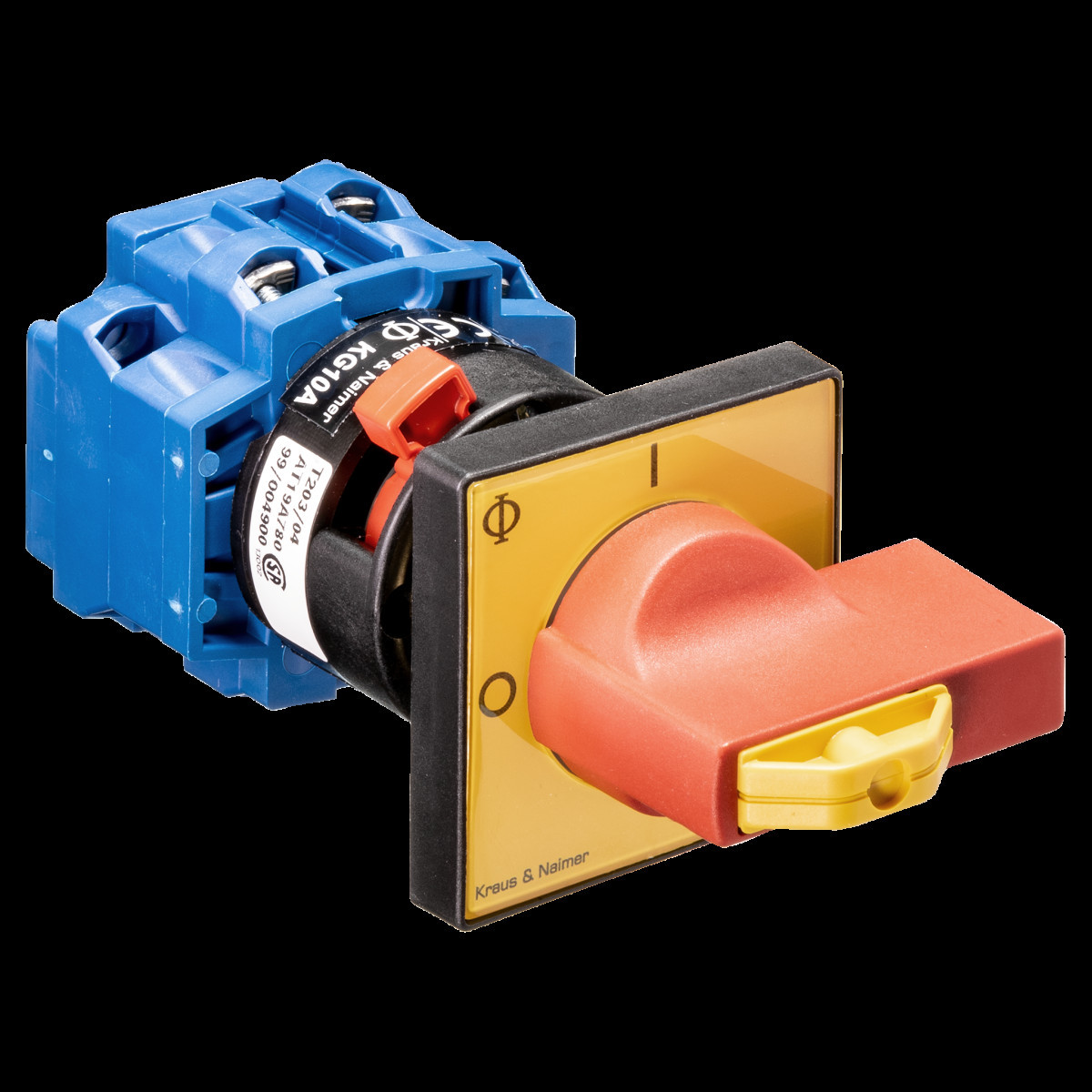 Kraus & Naimer Hauptschalter Nood/Uitschak. 20a 3pol 90° 0-1 frontinb. centr. ip66/67/69K