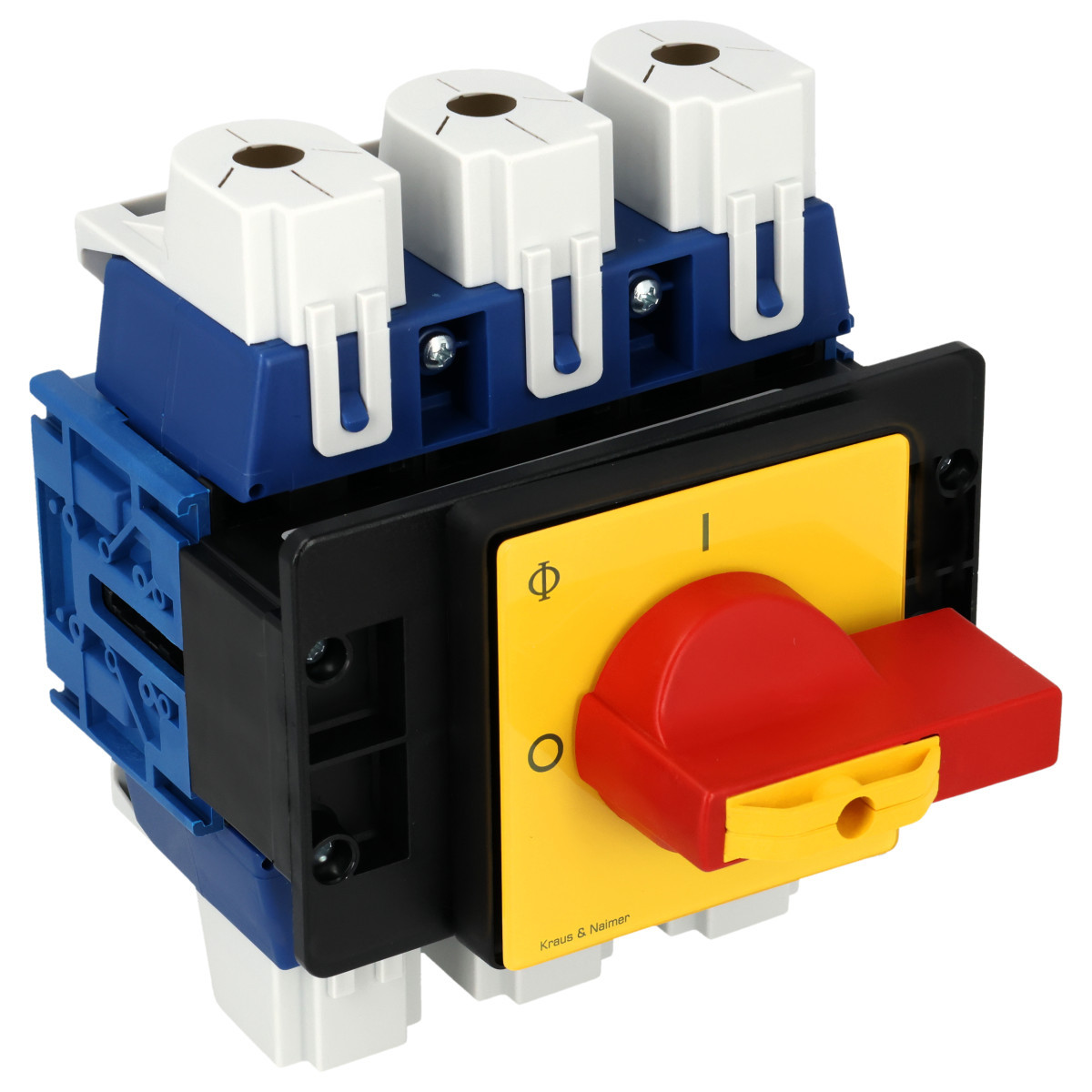 Kraus & Naimer Hauptschalter Nood/Uitschak. 315a 3pol 90° 0-1 frontinb. 4-gats bev. ip66/67