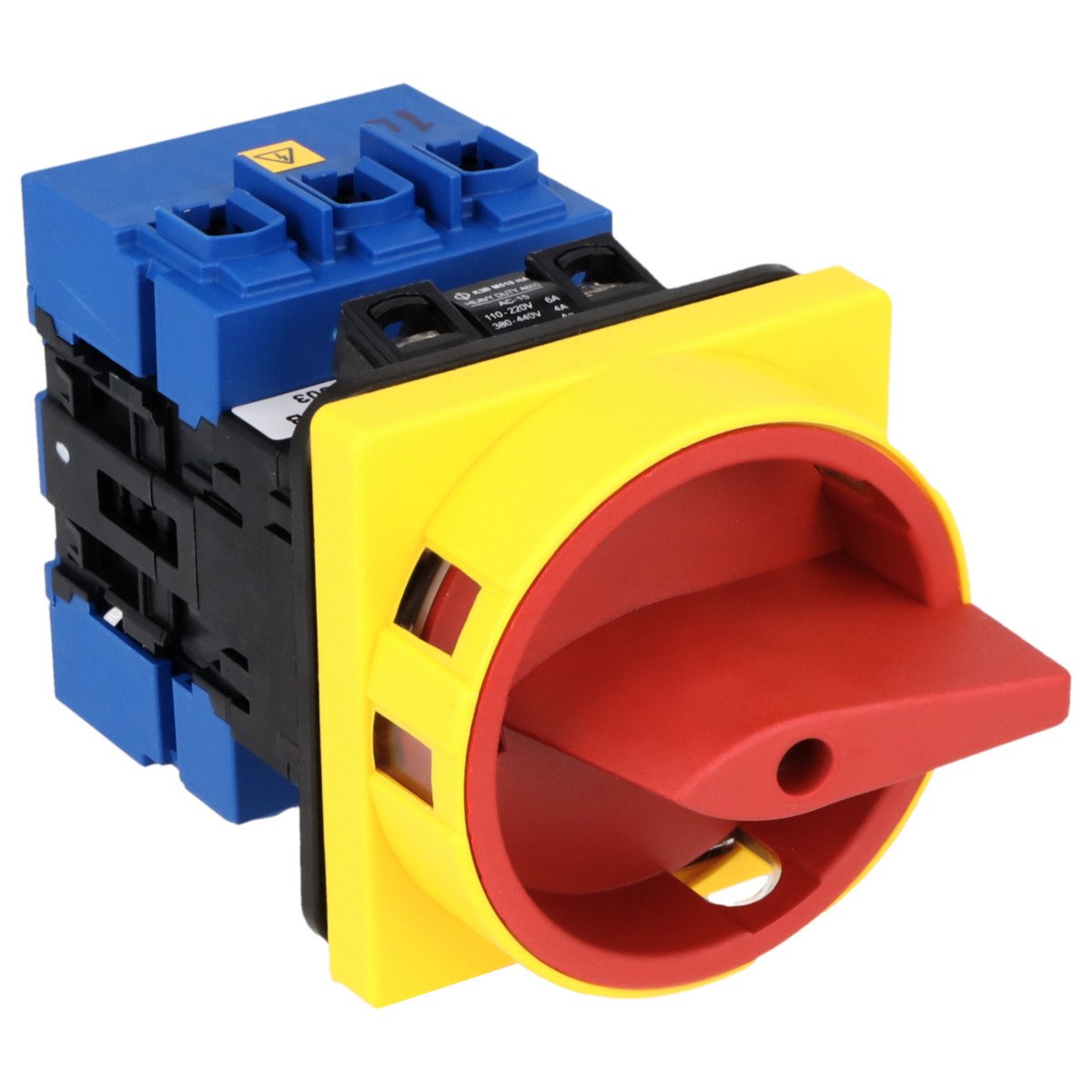Kraus & Naimer Hauptschalter Nood/Uitschak. 40a 3pol 90° 0-1 frontinb. 4-gats bev. ip66/67.
