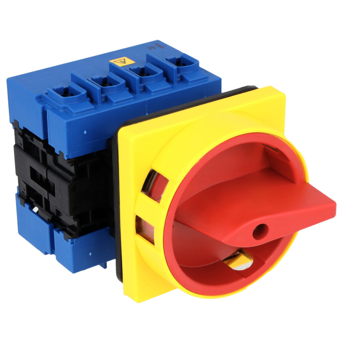 Kraus & Naimer Hauptschalter Nood/Uitschak. 63a 4pol 90° 0-1 frontinb. 4-gats bev. ip66/67