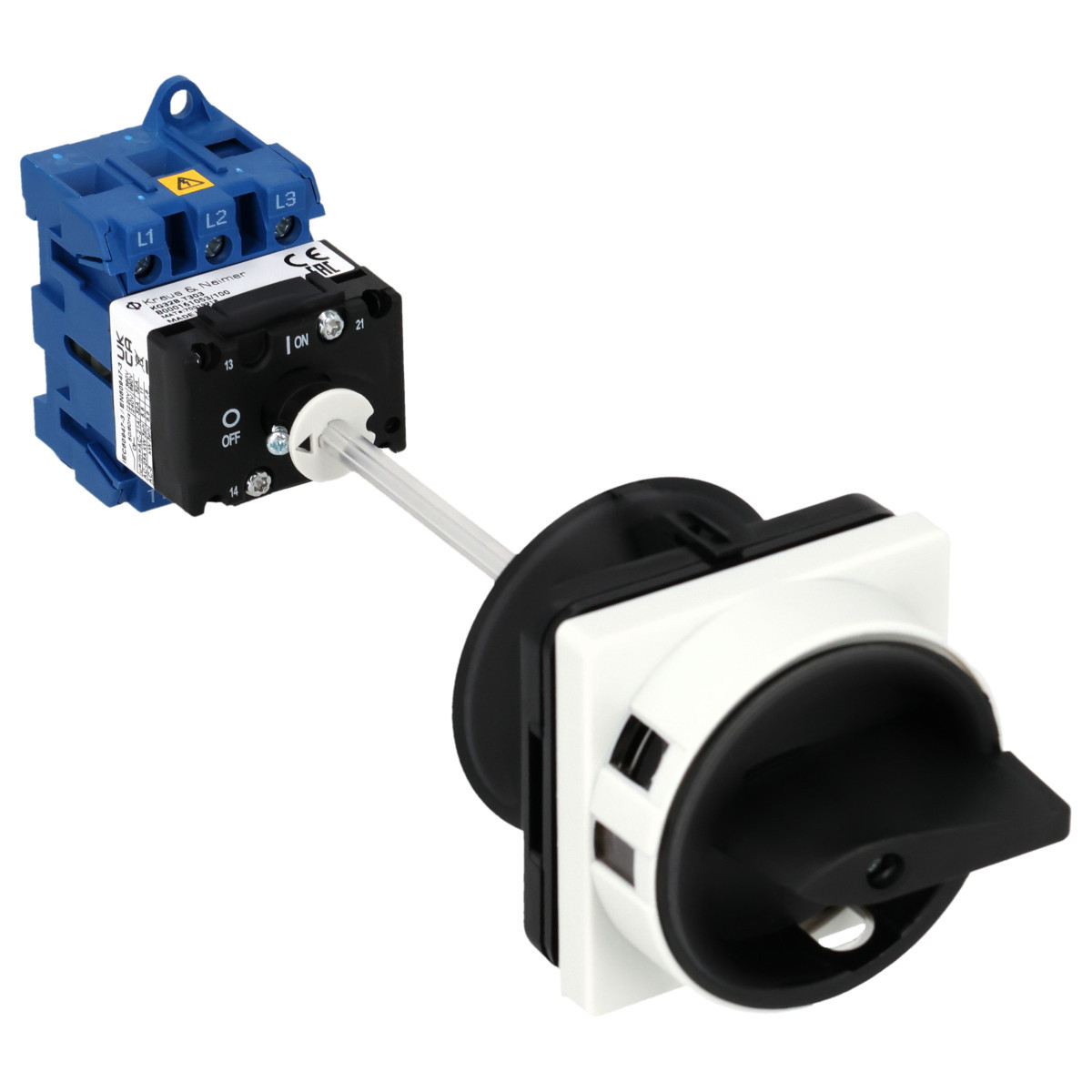 Kraus & Naimer Hauptschalter Werkschak. 25a 3pol 90° 0-1 bodemmon. 4-gats ip40.