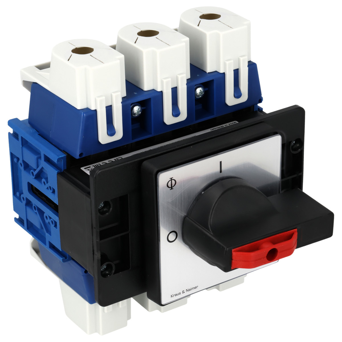Kraus & Naimer Hauptschalter Werkschakelaar 315a 3pol 90° 0-1 frontinb. 4-gats bev. ip66/67