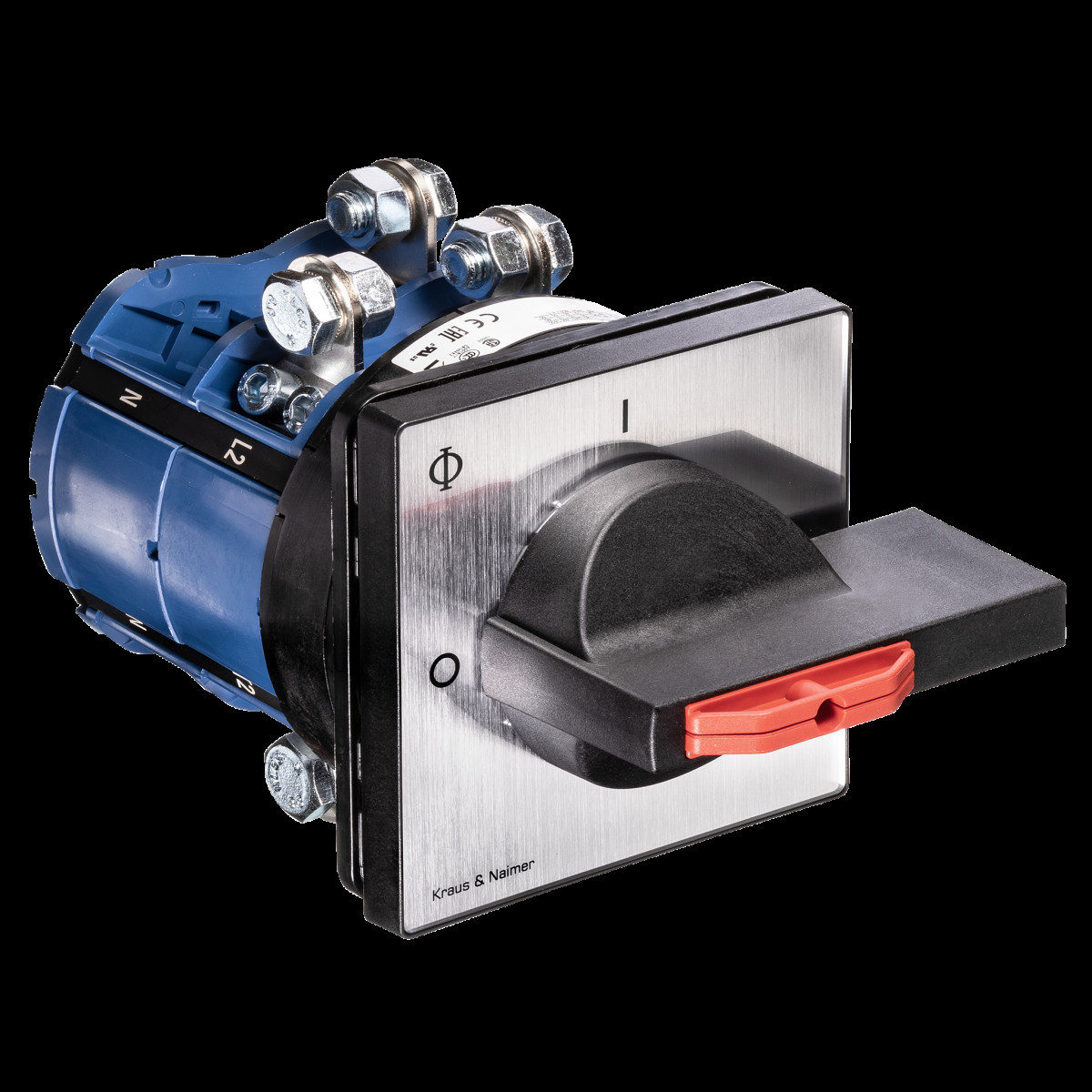 Kraus & Naimer Hauptschalter Werkschakelaar 315a 4pol 90° 0-1 frontinb. 4-gats bev. ip40