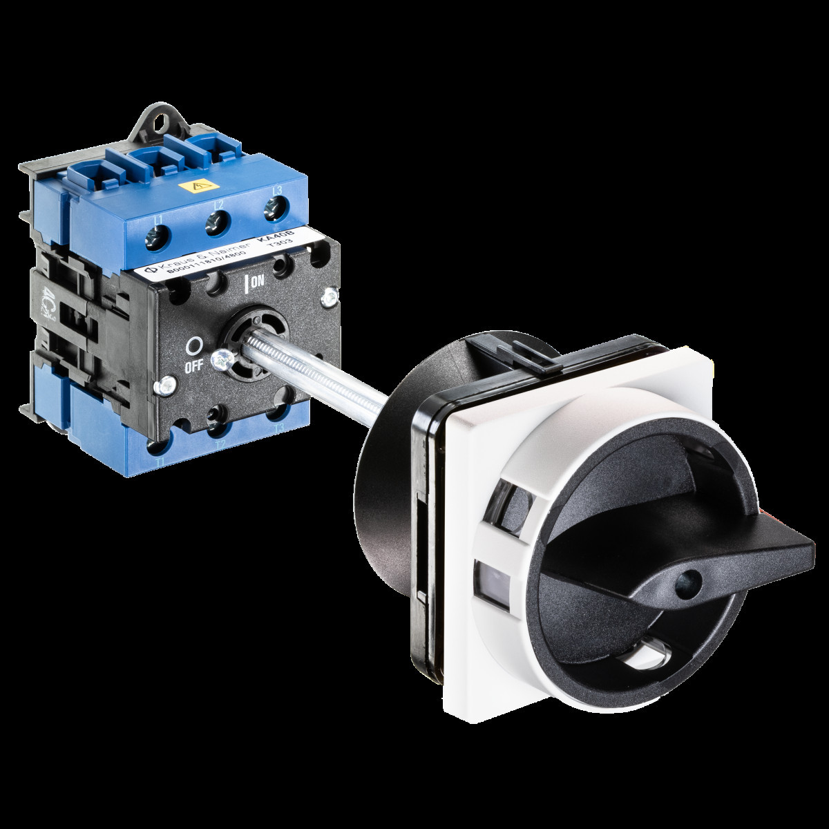 Kraus & Naimer Hauptschalter Werkschakelaar 40a 3pol 90° 0-1 bodemmon. 4-gats ip40