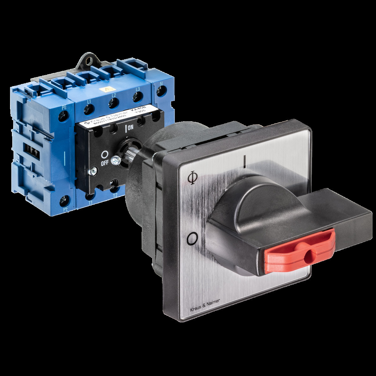 Kraus & Naimer Hauptschalter Werkschakelaar 63a 4pol 90° 0-1 bodemmon. 4-gats ip40