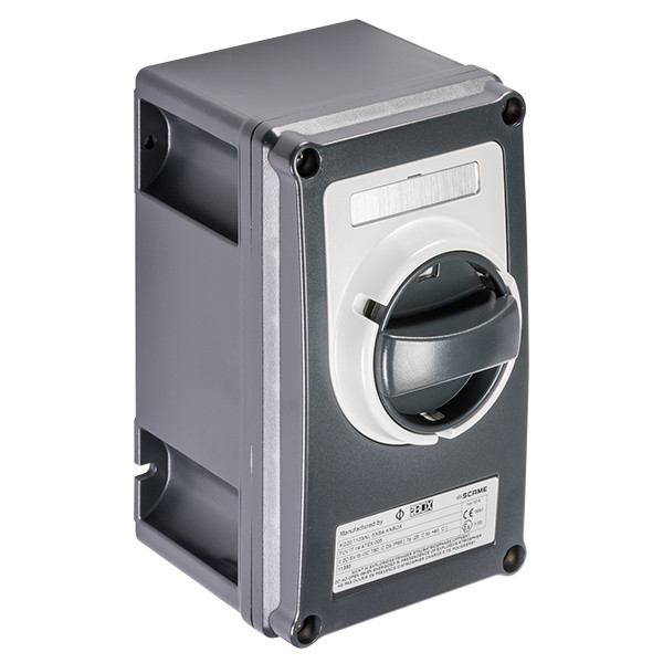 Kraus & Naimer Lastscheider Atex Aan/uitschak. 3polig 0-1 25a incl. 1no/1NC ip66 verg. Z/G + emc