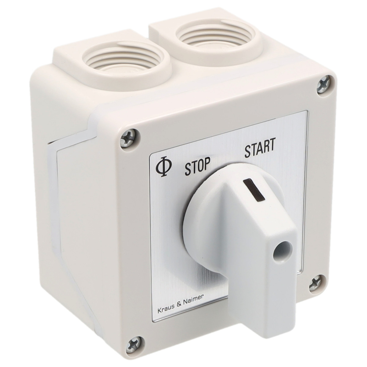 Kraus & Naimer Momentary start stop switch Stop> <start impuls 20a 30° stop-start in behuizing ip42
