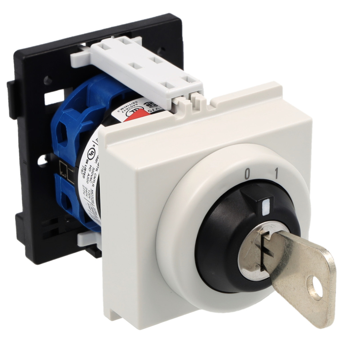 Kraus & Naimer Momentary start switch Sleutelschakelaar 20a 30° 0-1 dinrail mont.