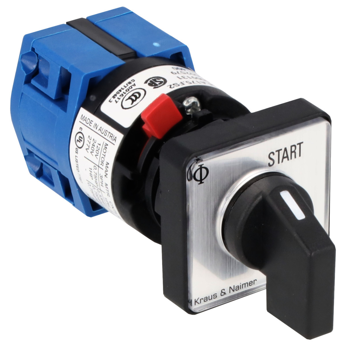 Kraus & Naimer Momentary start switch Start Impuls 10a 30° start frontinb. centr ip66/67/69K
