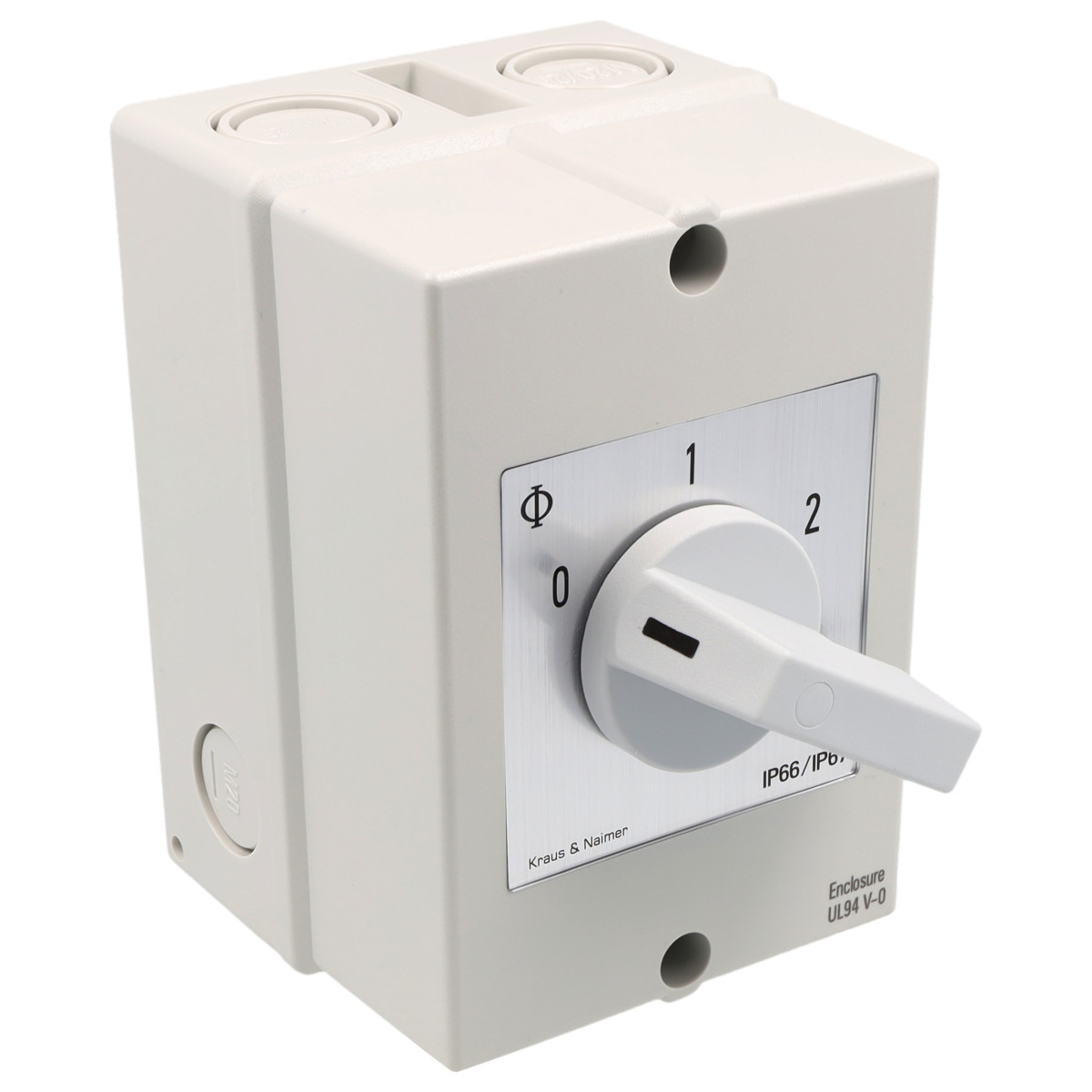 Kraus & Naimer Motor switch Dahlanderschak. 20a 60° 0-1-2 in behuizing ip66/67