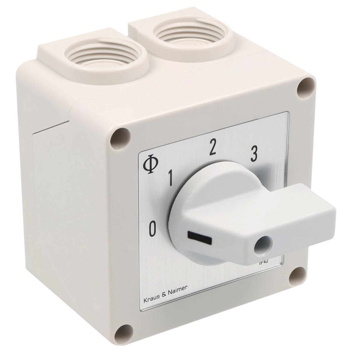 Kraus & Naimer Multi-step switch Stappenschak. 20a 1pol 45° 0-1-2-3 in behuizing ip42.