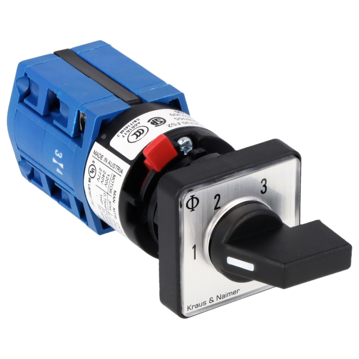 Kraus & Naimer Multi-step switch Stappenschakelaar 10a 1pol 60° 1-2-3 frontinb. centr ip66/67/69K
