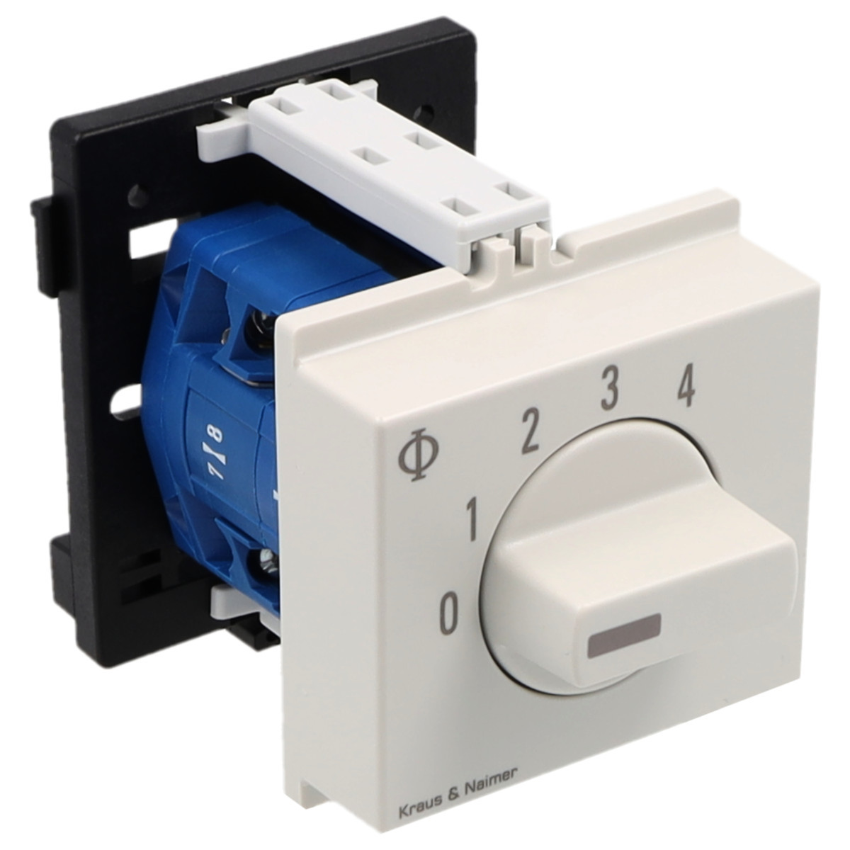 Kraus & Naimer Multi-step switch Stappenschakelaar 20a 1pol 30° 0->4 dinrail mont.