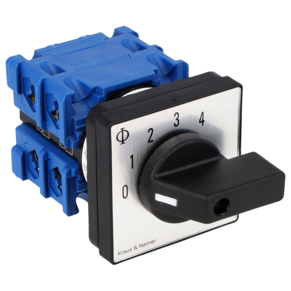 Kraus & Naimer Multi-step switch Stappenschakelaar 20a 1pol 30° 0->4 frontinb. 4-gats bev. ip40
