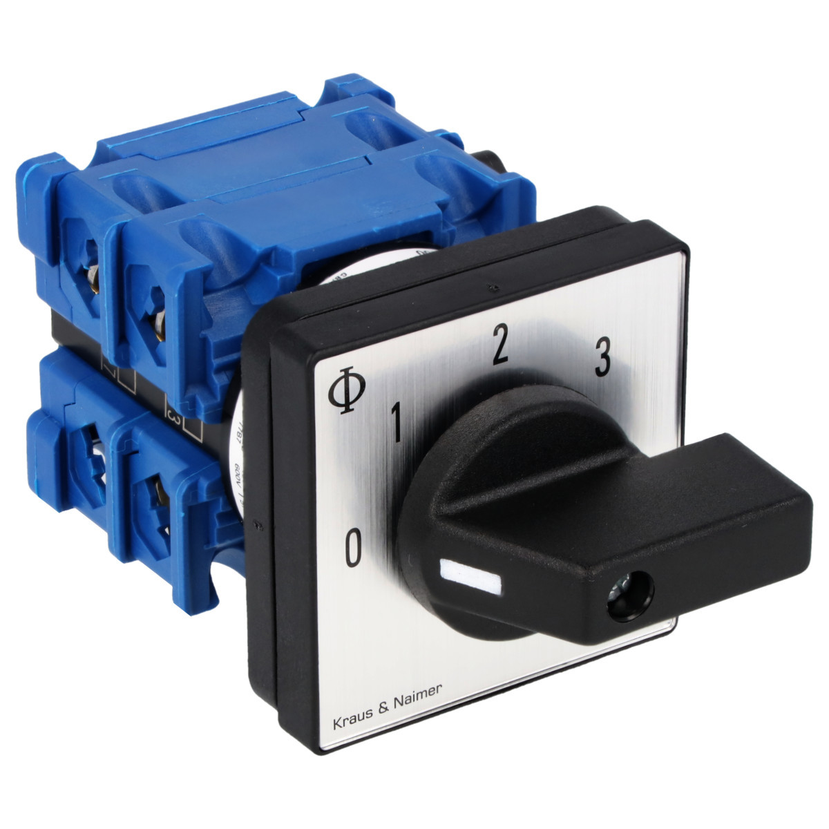 Kraus & Naimer Multi-step switch Stappenschakelaar 20a 1pol 45° 0-1-2-3 frontinb. 4-gats bev. ip40
