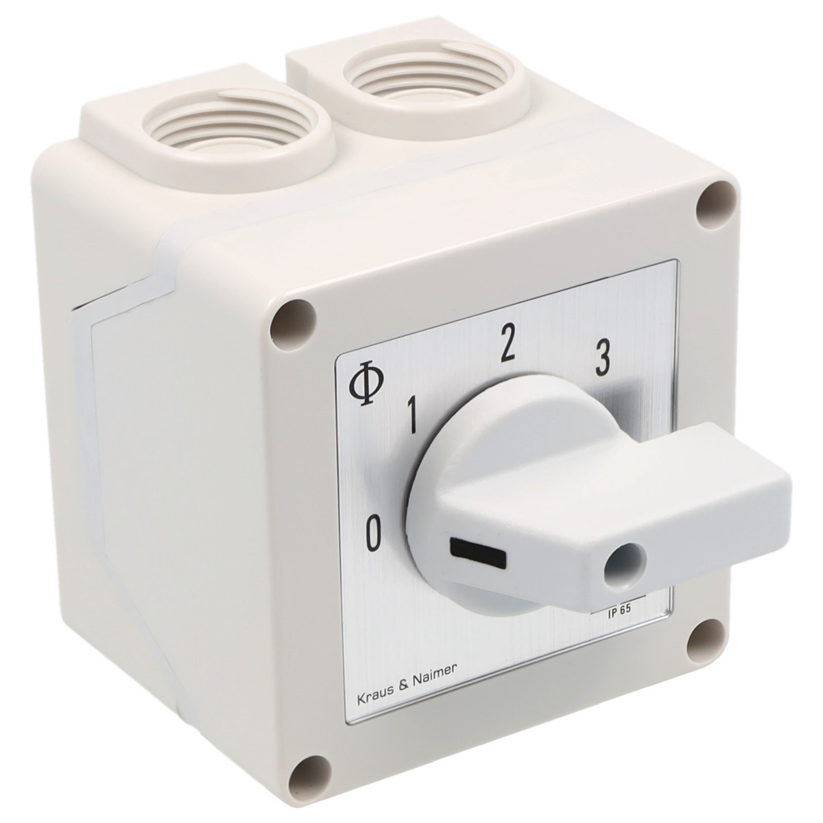 Kraus & Naimer Multi-step switch Stappenschakelaar 20a 1pol 45° 0-1-2-3 in behuizing ip42