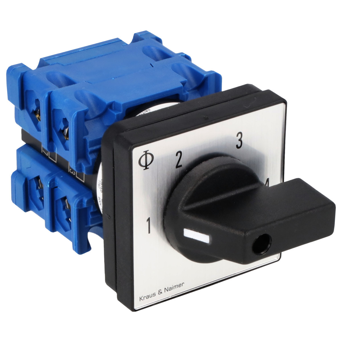 Kraus & Naimer Multi-step switch Stappenschakelaar 20a 1pol 60° 1-2-3-4 frontinb. 4-gats bev. ip40